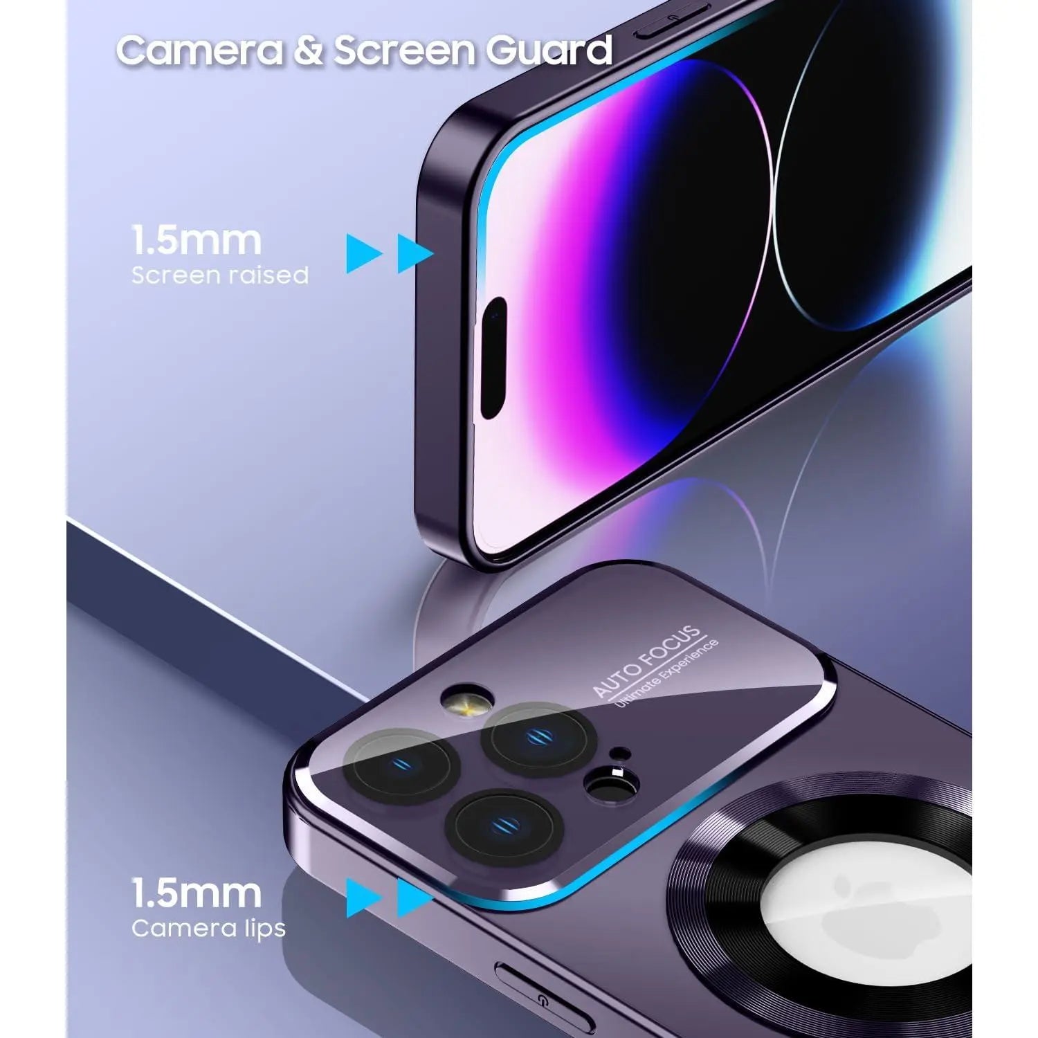 Magnetic for Iphone 17 Pro Max Cases 16 15 14 13 12Pro Max Plus, Compatible with Magsafe, Built-In Camera Lens Protector, Logo View, Military Grade Drop Proof Phone Case Cover Case, Purple