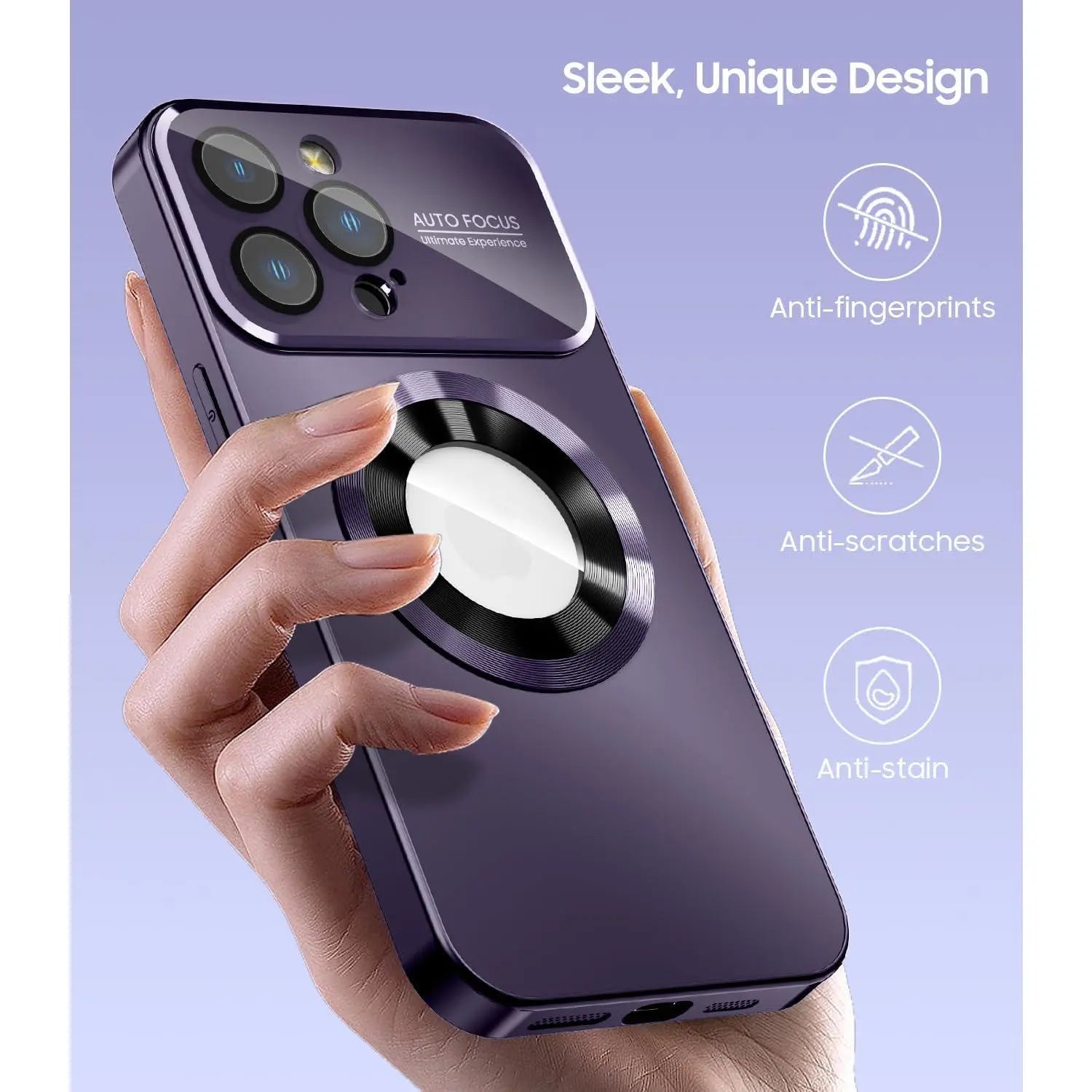 Magnetic for Iphone 17 Pro Max Cases 16 15 14 13 12Pro Max Plus, Compatible with Magsafe, Built-In Camera Lens Protector, Logo View, Military Grade Drop Proof Phone Case Cover Case, Purple