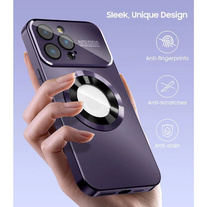 Magnetic for Iphone 17 Pro Max Cases 16 15 14 13 12Pro Max Plus, Compatible with Magsafe, Built-In Camera Lens Protector, Logo View, Military Grade Drop Proof Phone Case Cover Case, Purple